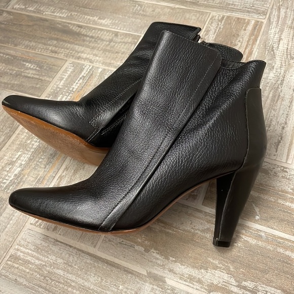 10 Crosby Derek Lam Sapphire Black Leather Ankle Boots - Picture 7 of 11